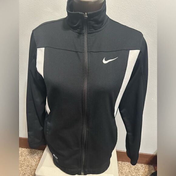 Nike DriFit Girls XL Black/White Fulll Zip Track Jacket - Picture 1 of 5